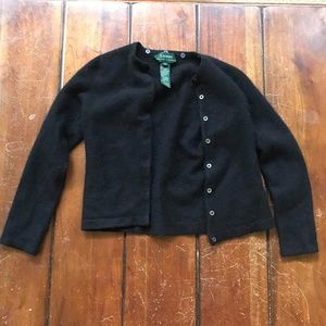 S Lauren Ralph Lauren Black Merino Wool / Cashmere
